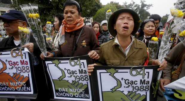 Anti-China Protesters March In Hanoi To Mark Battle Anniversary