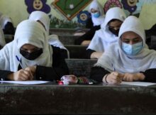 Female students studying in Afghanistan