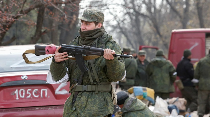 A Ukrainian soldier in Donbas