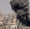 Smoke billowing following an Israeli airstrike in the Gaza strip