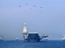 Chinese ships on exercises in the Taiwan Strait