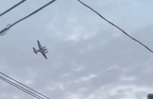 The stolen plane in the sky