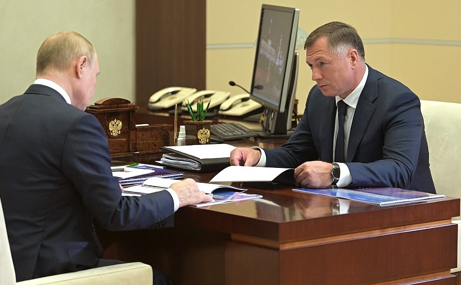 Russian Deputy Prime Minister Marat Khusnullin meeting with President Vladimir Putin