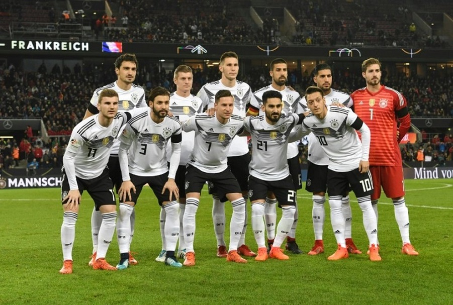 The German national team ahead of a wram-up match against Saudi Arabia