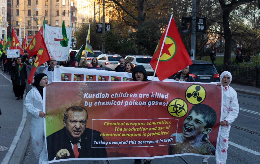 Kurds protesting in Stockholm