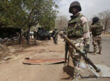 Security forces in Nigeria following the attack